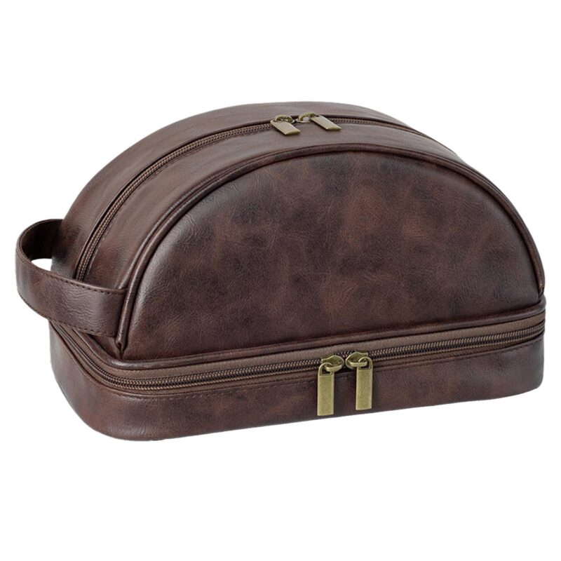 Custom Waterproof Leather Travel Toiletry Bag for Men - 4