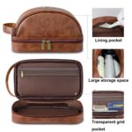 Custom Waterproof Leather Travel Toiletry Bag for Men - 5