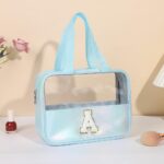 Custom Waterproof Letter A Cosmetic Bag Toiletry Bag W/Webbing Handle - 1