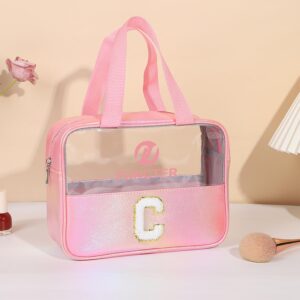 Custom Waterproof Letter C Cosmetic Bag Toiletry Bag W/Webbing Handle