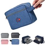 Custom Waterproof Oxford Cloth Double Layer Toiletry Bag with Handles