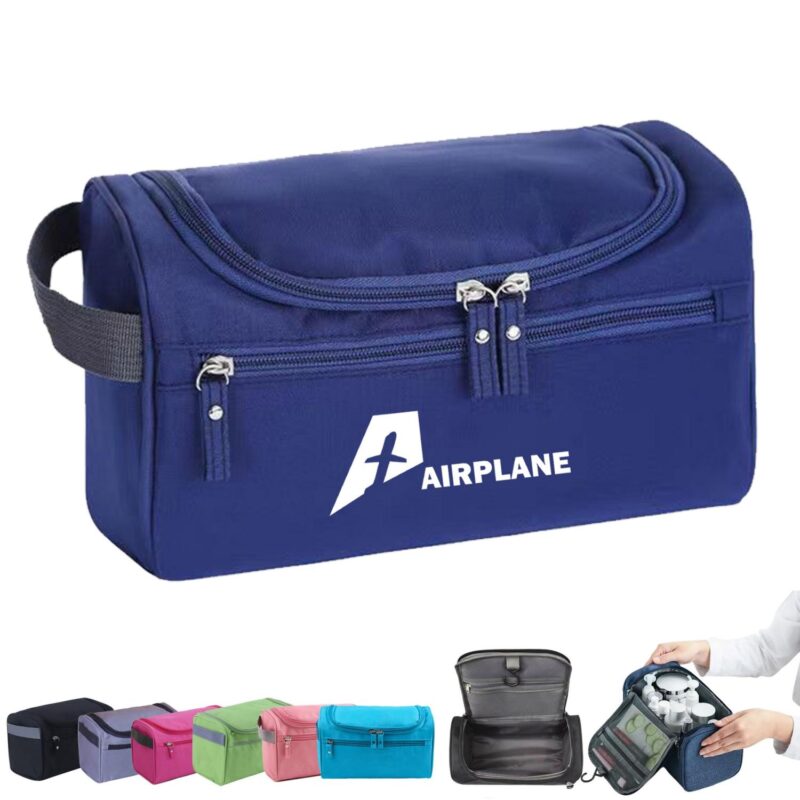 Custom Waterproof Oxford Fabric Hanging Toiletry Bag with Side Handle