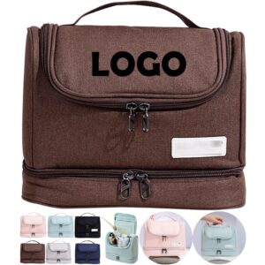 Custom Waterproof Oxford Travel Toiletry Kit with Smooth Metal