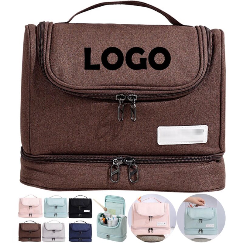 Custom Waterproof Oxford Travel Toiletry Kit with Smooth Metal