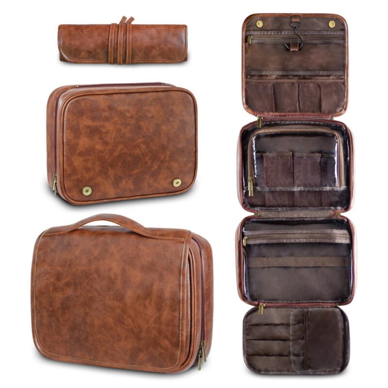 Custom Waterproof PU Dopp Kit with Large Capacity - 1