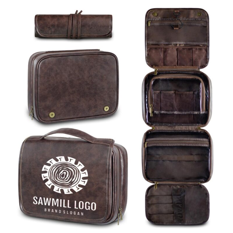 Custom Waterproof PU Dopp Kit with Large Capacity - 4