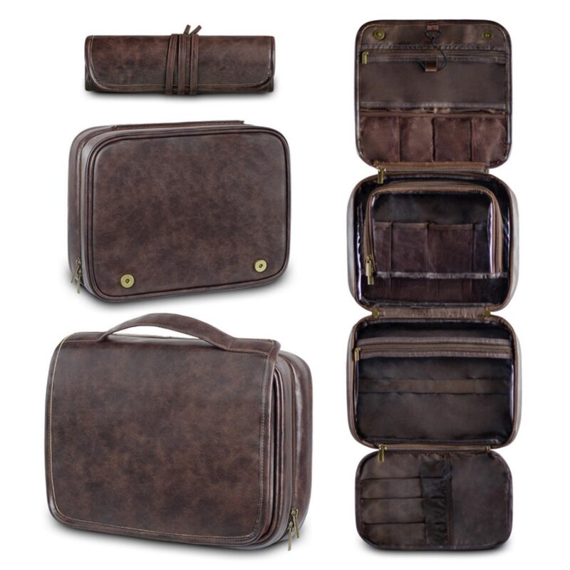 Custom Waterproof PU Dopp Kit with Large Capacity - 5
