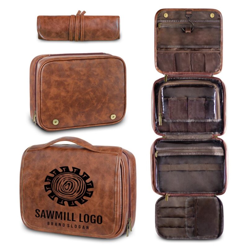 Custom Waterproof PU Dopp Kit with Large Capacity - 8