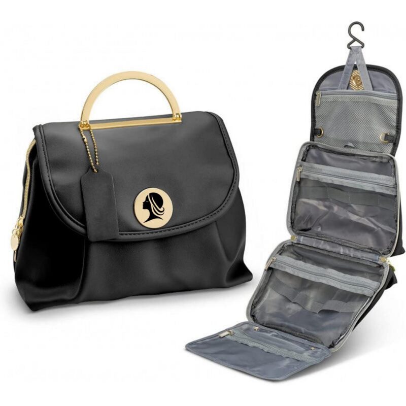Custom Waterproof PU Toiletry Bag with Hanging Hook - 2