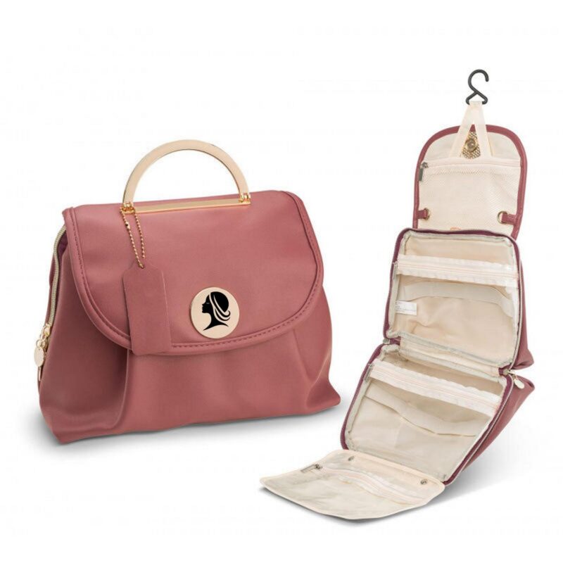 Custom Waterproof PU Toiletry Bag with Hanging Hook - 8