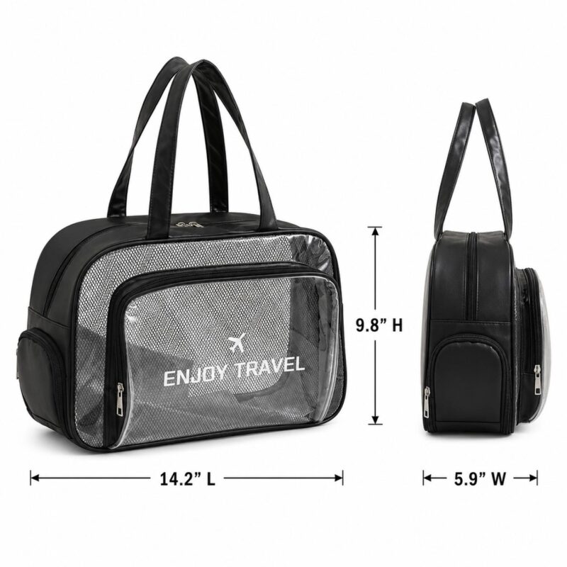 Custom Waterproof PVC Clear Toiletry Bag With Shoe Compartment - 1
