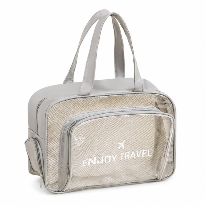 Custom Waterproof PVC Clear Toiletry Bag With Shoe Compartment - 3