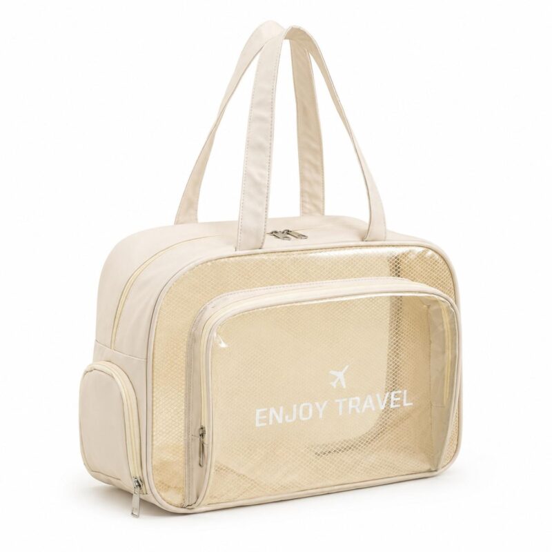 Custom Waterproof PVC Clear Toiletry Bag With Shoe Compartment - 4