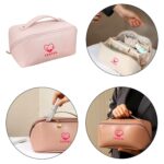 Custom Waterproof Portable PU Toiletry Bag With Divider
