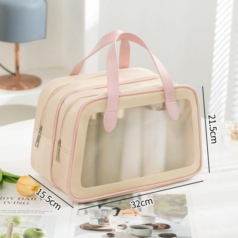 Custom Waterproof Toiletry Bag Travel Bag - Double Layer Dry/Wet Shower Organizer - 1