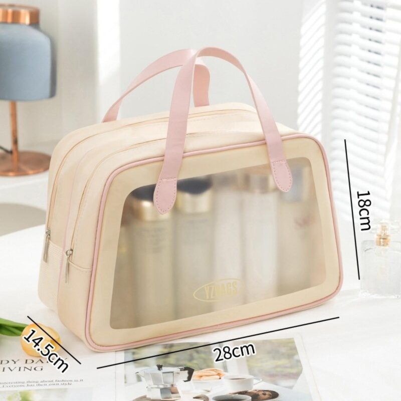 Custom Waterproof Toiletry Bag for Travel - Double Layer Dry/Wet Shower Organizer - 1