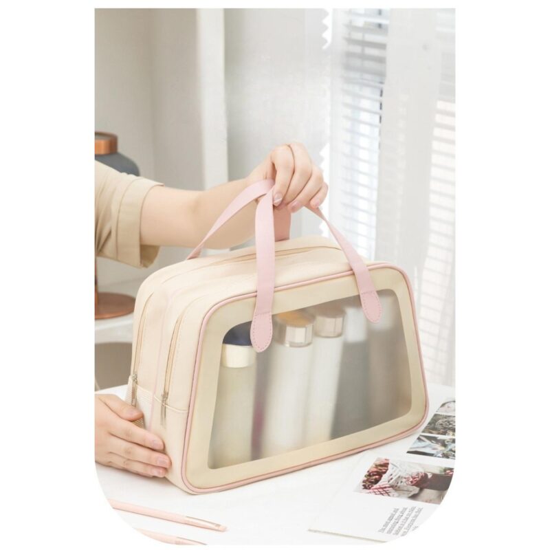 Custom Waterproof Toiletry Bag for Travel - Double Layer Dry/Wet Shower Organizer - 3