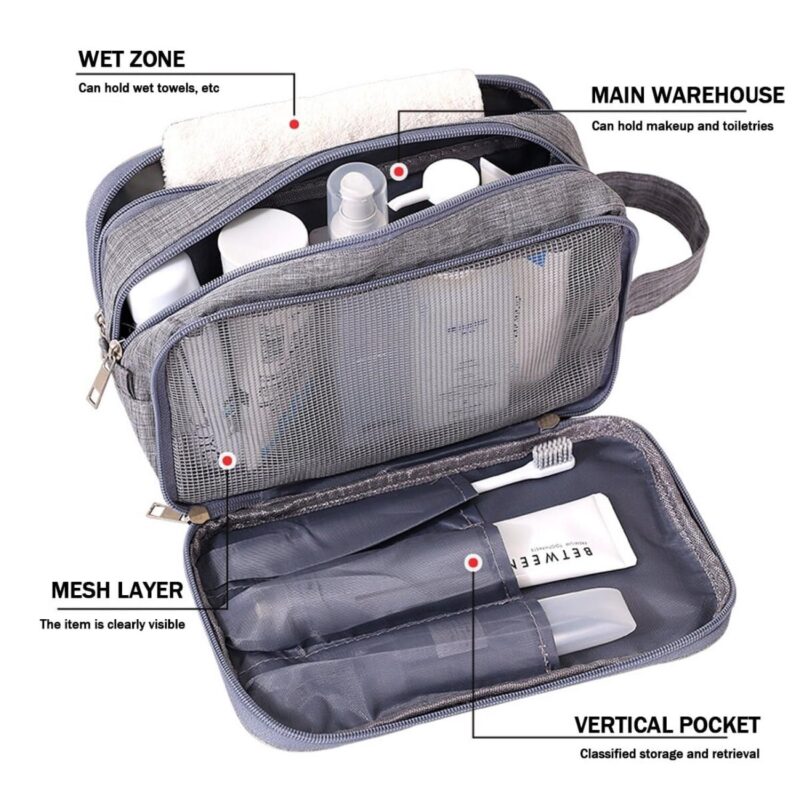Custom Waterproof Travel Toiletry Bag Hanging Dopp Kit with Handle - 3