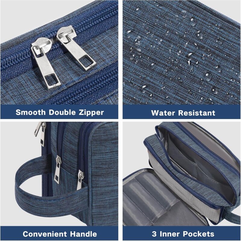 Custom Waterproof Travel Toiletry Bag Hanging Dopp Kit with Handle - 5