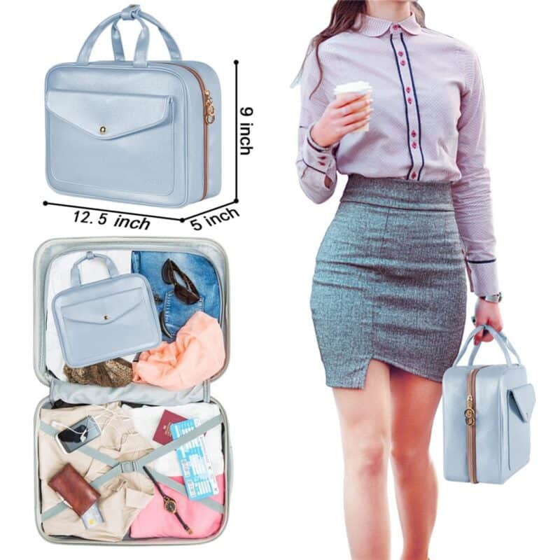 Custom Waterproof Travel Toiletry Bag w/Jewelry Organizer for Women - 2