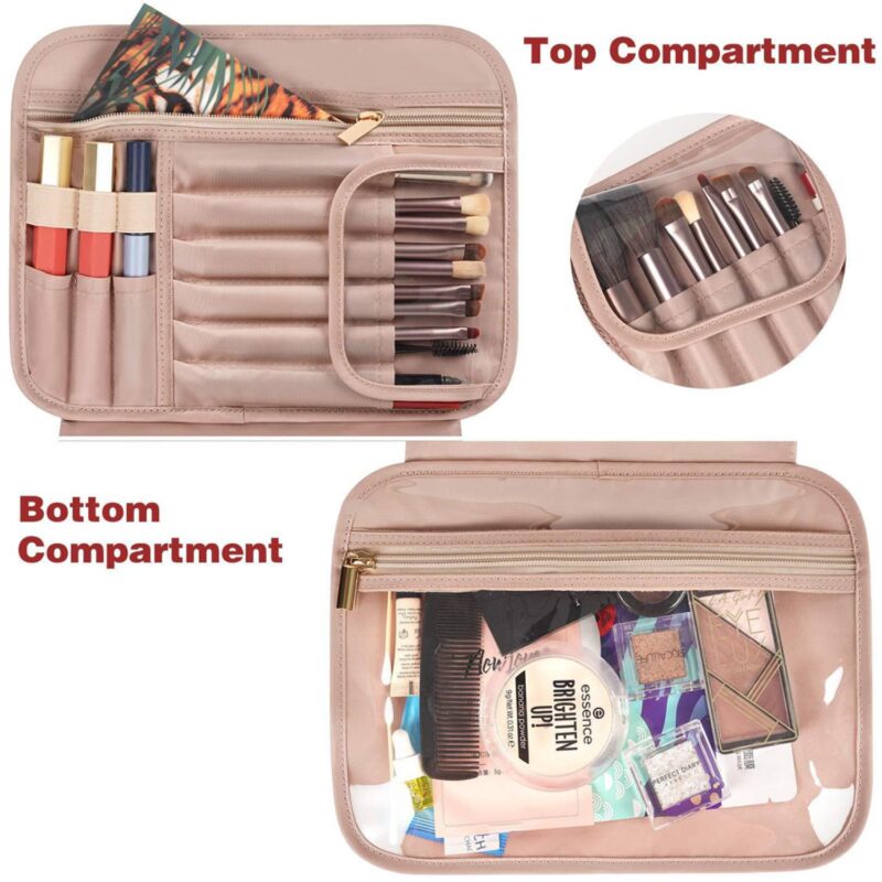 Custom Waterproof Travel Toiletry Bag w/Jewelry Organizer for Women - 3