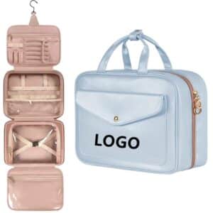 Custom Waterproof Travel Toiletry Bag w/Jewelry Organizer for Women