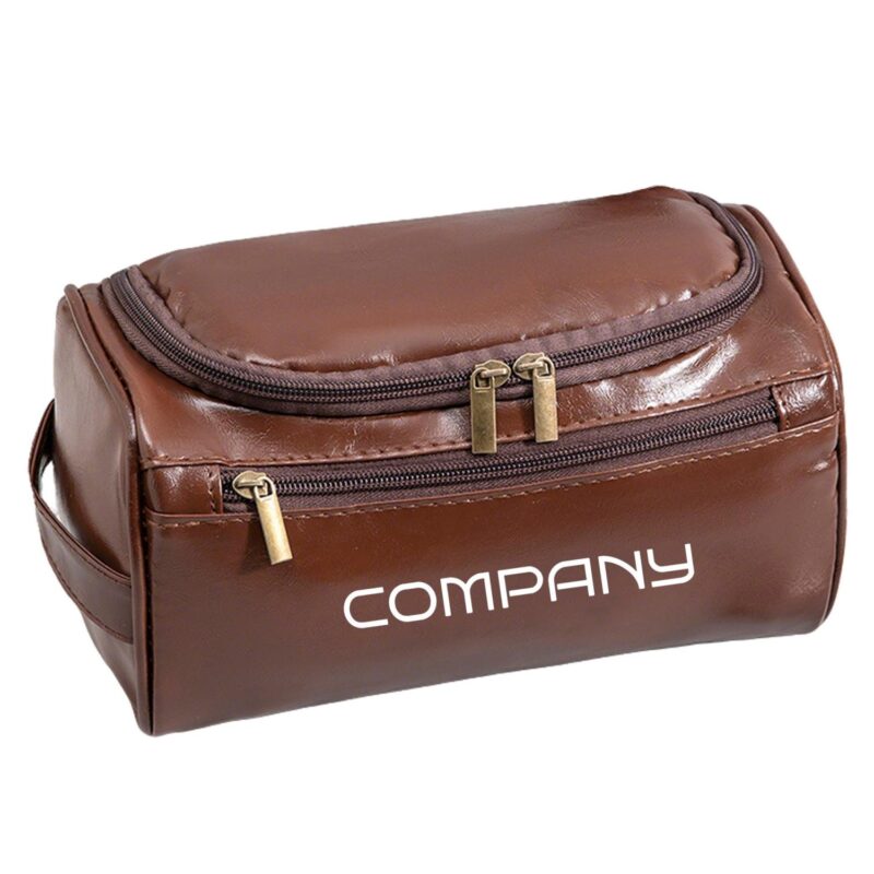 Custom Waterproof Zipper PU Leather Travel Toiletry Bag - 4