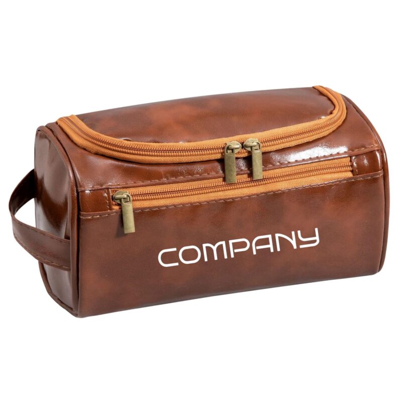 Custom Waterproof Zipper PU Leather Travel Toiletry Bag - 6