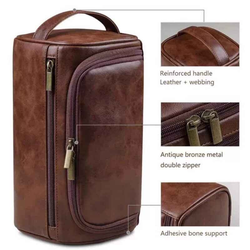 Custom Waterproof Zipper PU Leather Travel Toiletry Bag - 8